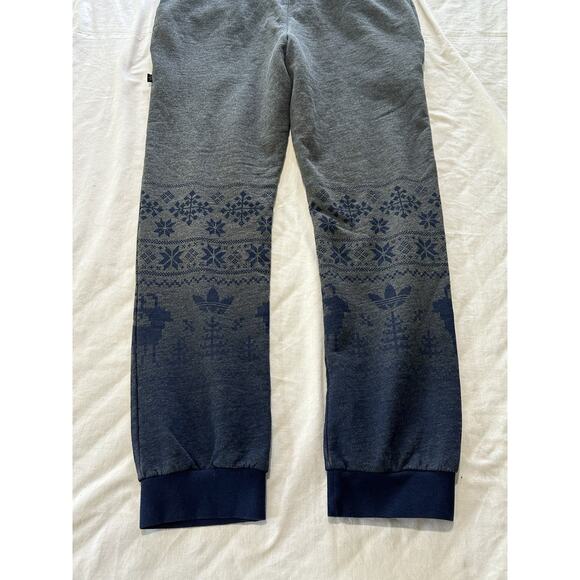 Adidas Originals Grey & Navy Fair Isle Sweatpants – Size L - Picture 8 of 10